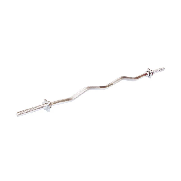 Yüksek Kalite 120 cm Parlak Kromaj İçi Dolu Z Bar Ağırlık Barı 2 Krom Vidalı Halter