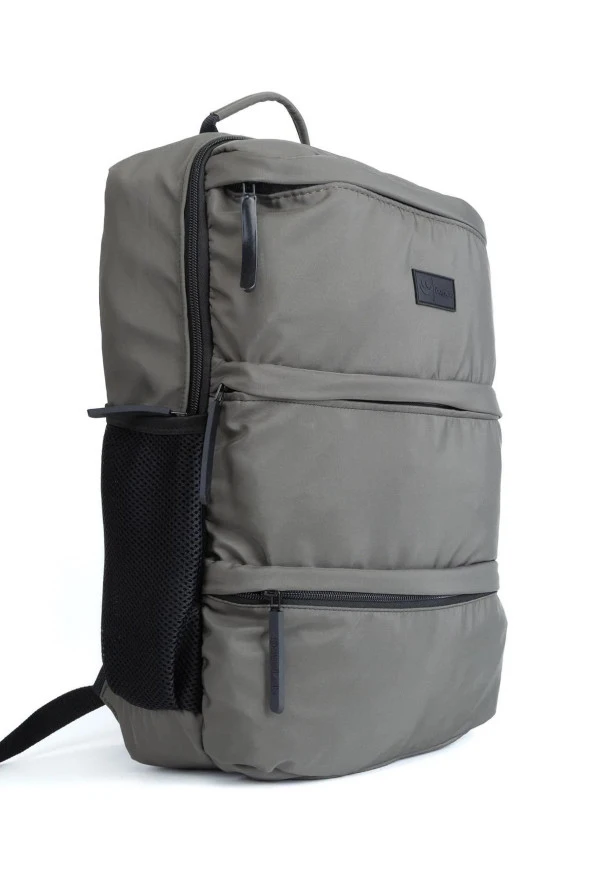 Laptop Bölmeli Çok Gözlü Astarlı Sırt Çantası: Hem Rahat Hem Şık Haki - Resim 2