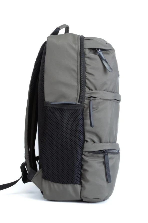 Laptop Bölmeli Çok Gözlü Astarlı Sırt Çantası: Hem Rahat Hem Şık Haki - Resim 3