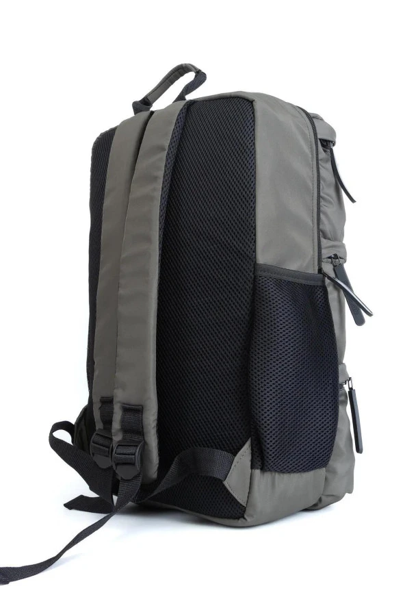 Laptop Bölmeli Çok Gözlü Astarlı Sırt Çantası: Hem Rahat Hem Şık Haki - Resim 4