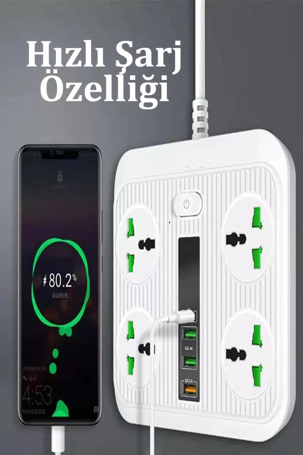 Qpen SC05 8in1 Priz Dönüştürücü - 3