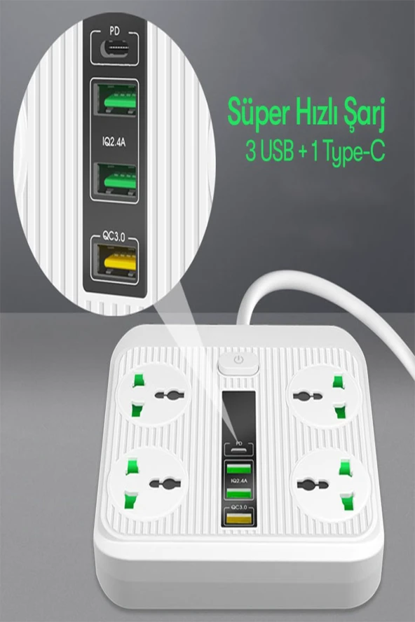 Qpen SC05 8in1 Priz Dönüştürücü - 4