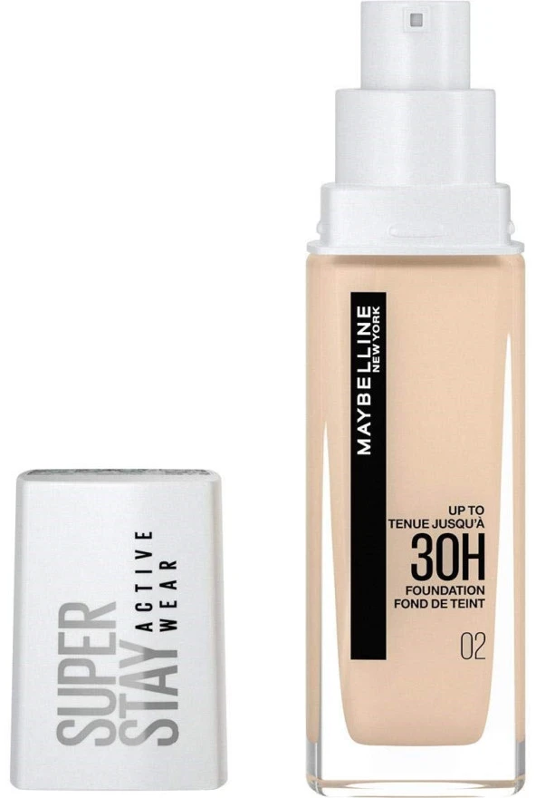 Maybelline New York Superstay Active Wear Fondöten- 02 Naked Ivory 1 Paket (1 x 32.4 ml)