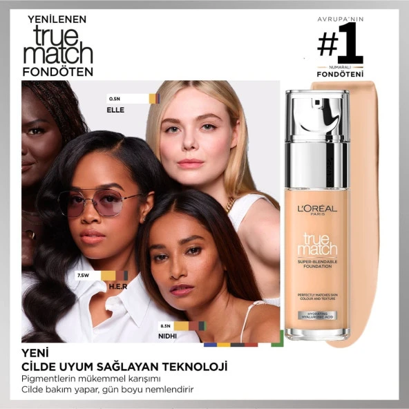 L'Oréal Paris True Match Bakım Yapan Fondöten - 3C Soğuk Alt Ton - 2