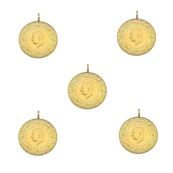 5 Adet Yeni Tarih 22 Ayar Çeyrek Altın Ziynet Gold - 2