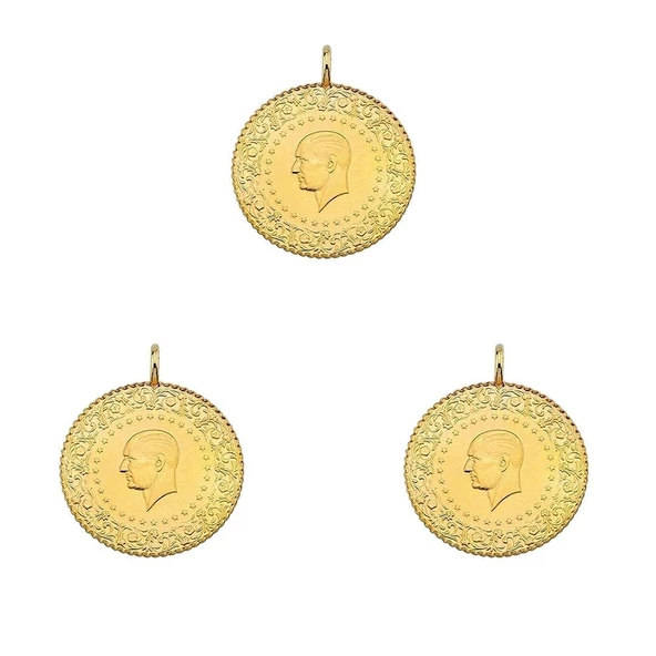 3 Adet Yeni Tarih 22 Ayar Çeyrek Altın Ziynet Gold - 2