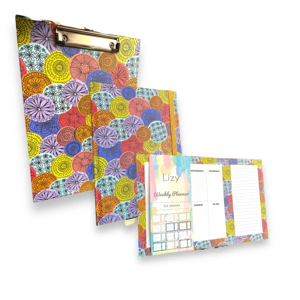 Lizy Çiçek Şekiller Sekreterlik-Planner-Defter Set