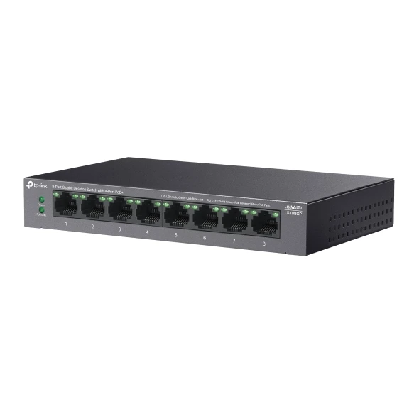 TP-LINK LS108GP 8PORT GIGABIT DESKTOP SWITCH - Resim 3