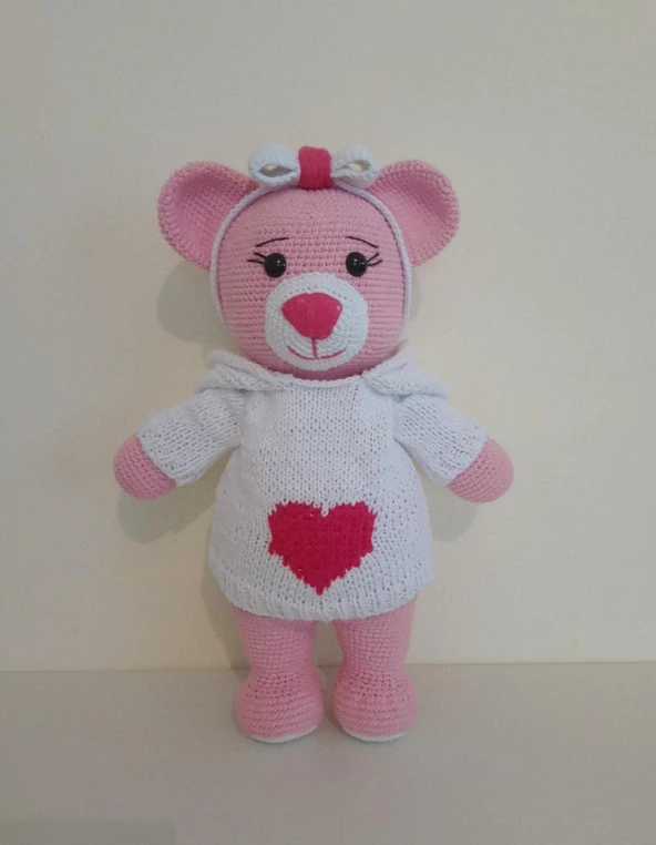 Kapşonlu Koca Ayı Boss Amigurumi Organik Oyuncak - 1