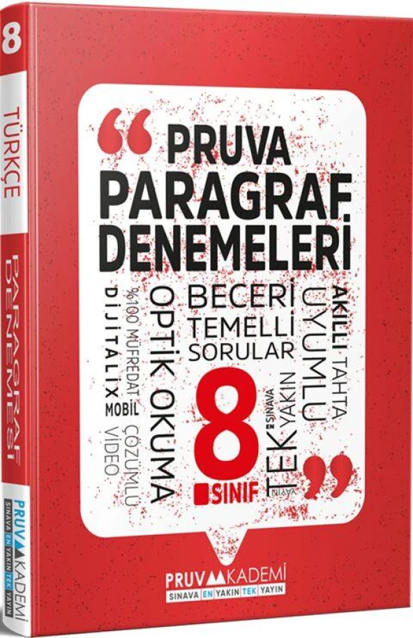 8. Sınıf Paragraf Deneme Pruva Akademi ürün görseli