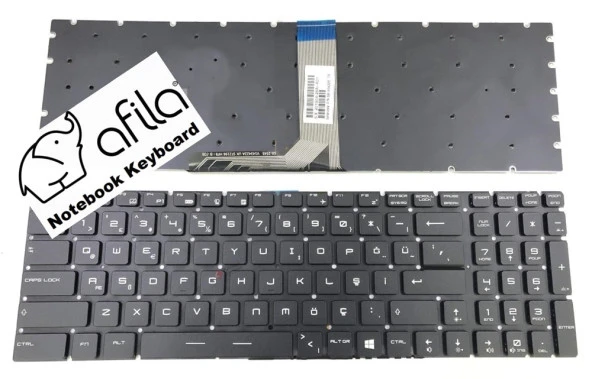 MSI GS73VR Stealth Pro 7RF-442XTR msi Uyumlu Notebook Klavye (Siyah TR) V1