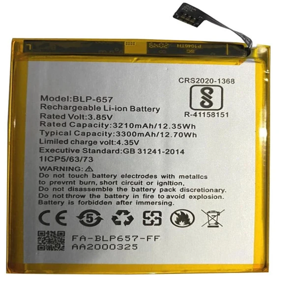 One Plus 6 ile Uyumlu İthal Pil BL657 ürün görseli 1