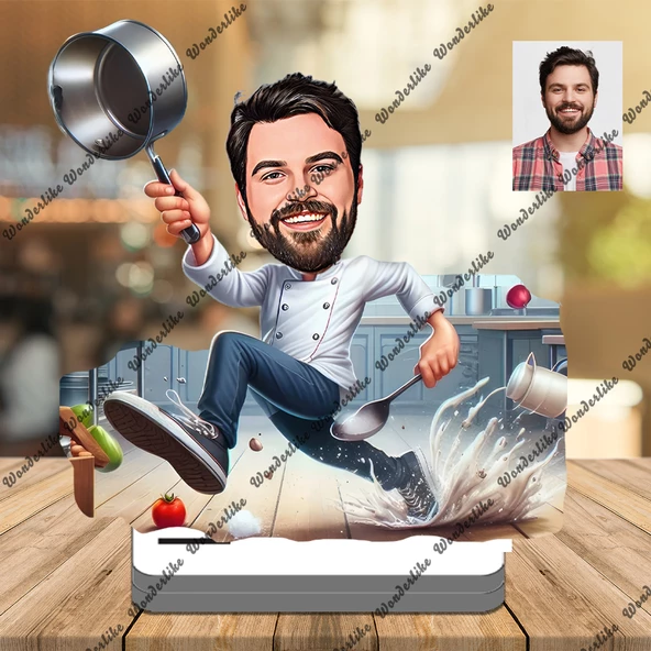 Ahçı-Şef 3D Ahşap Biblo,Sevgiliye Hediye,Doğum Günü Hediyesi ürün görseli