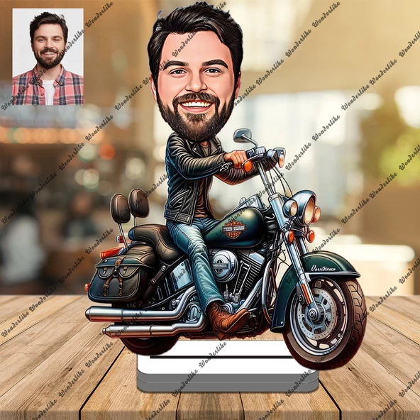 Motorsikletli Adam 3D Ahşap Biblo,Sevgiliye Hediye,Doğum Günü H ürün görseli