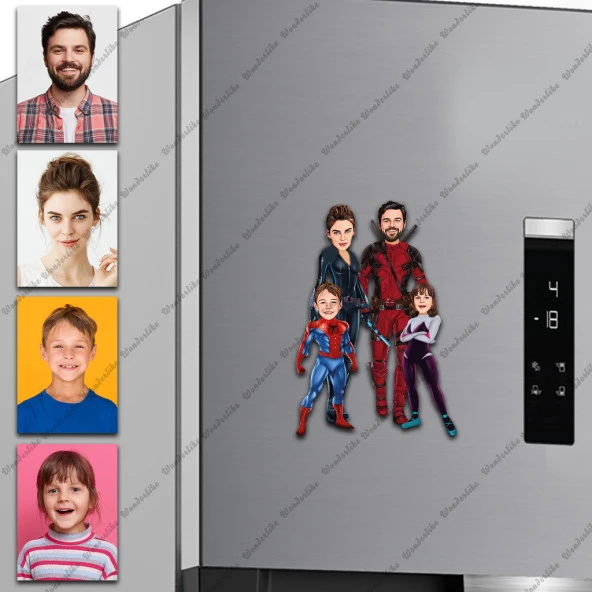 Süper Kahramanlar Tasarımlı Buzdolabı Magneti/Resim Gönder Magnet Olsun