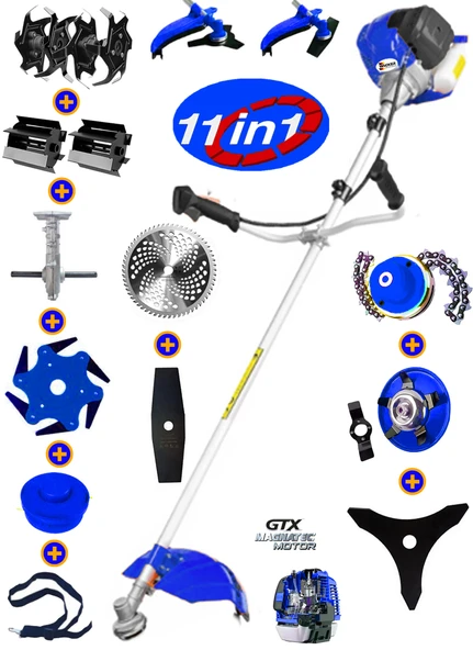 Wacker Pro Alman 11 In 1 Lx V9 Motor 20 Hp Yan Tipi Benzinli Ot Çalı Tırpanı Toprak Eşeleme Akrobat Çapalama