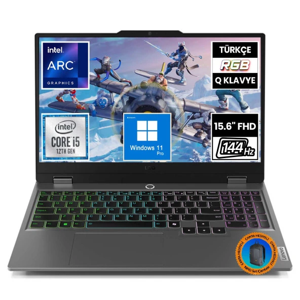 Lenovo LOQ 83FQ000UTR10 i5-12450HX 32GB 512SSD A530M 15.6" FullHD W11P Taşınabilir Bilgisayar-CNT011