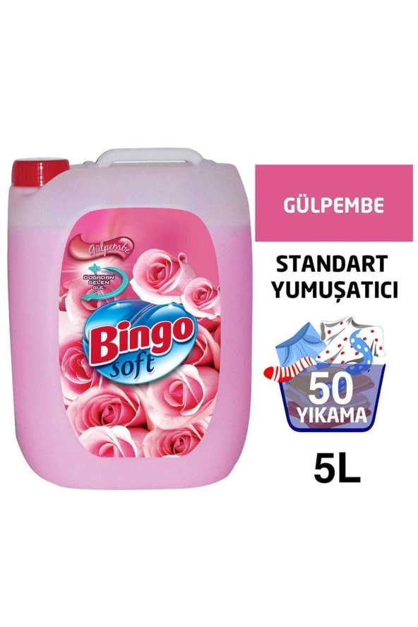 Bingo Soft Yumuşatıcı Gül Pembe 5 Lt