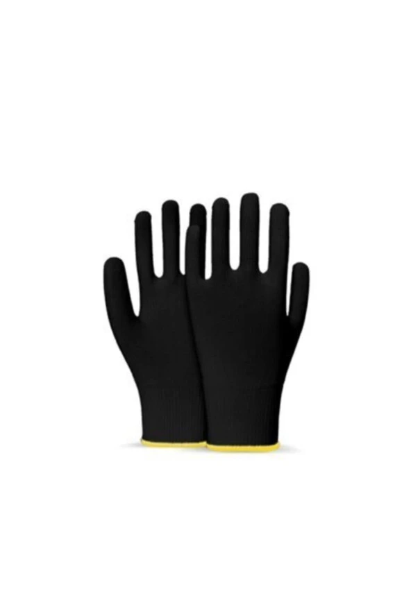 Eldiven Polyester Kasiyer Beybi Yıkanabilir 5 Çift - Siyah - 9 - 3