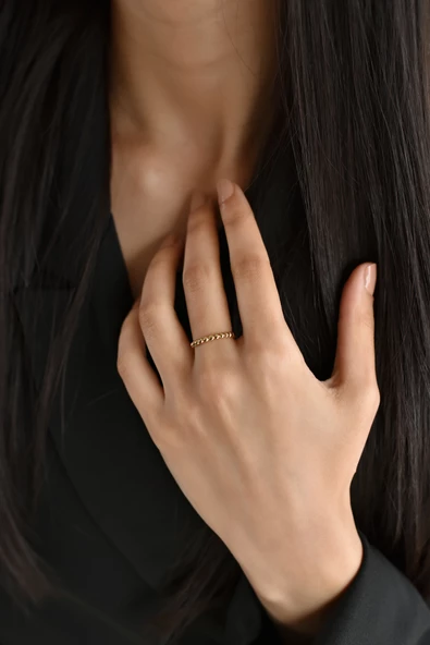 ÇG Yzk256 Noktalı Minimal Yüzük - 3