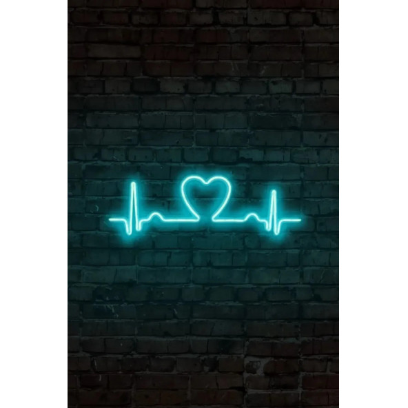 Led Dekoratif Duvar Aydınlatması Neon Duvar Yazısı Sihirli Led Mesajlar - Love Rhythm - Kalp Ritim