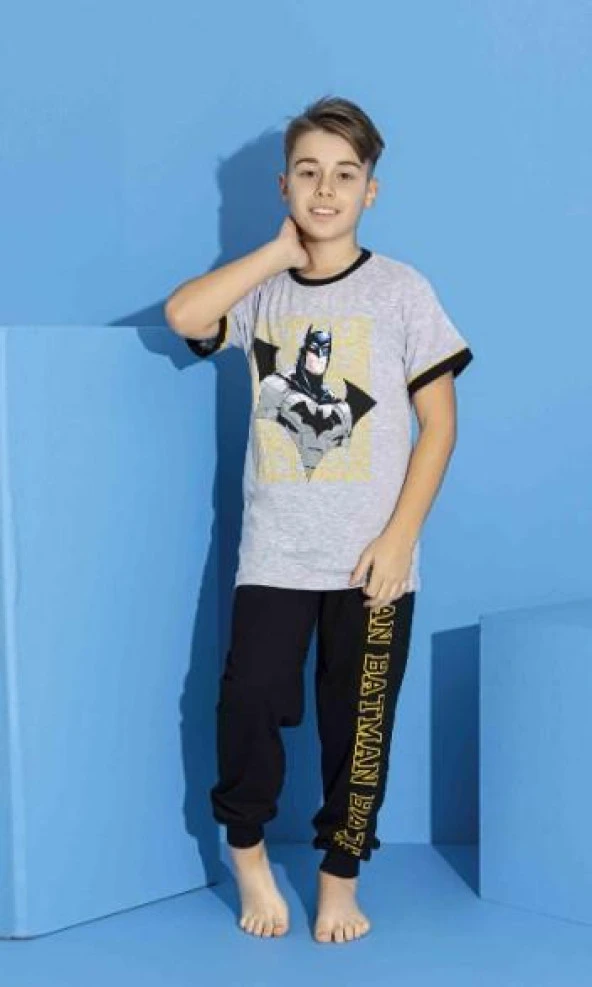 Erkek Çocuk Batman Garson  Baskılı Pijama Takımı 3637