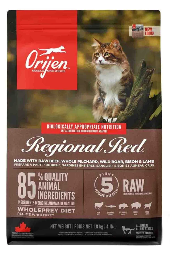 Orijen Regional Red Tahılsız Yetişkin Kedi Maması 1.8 Kg