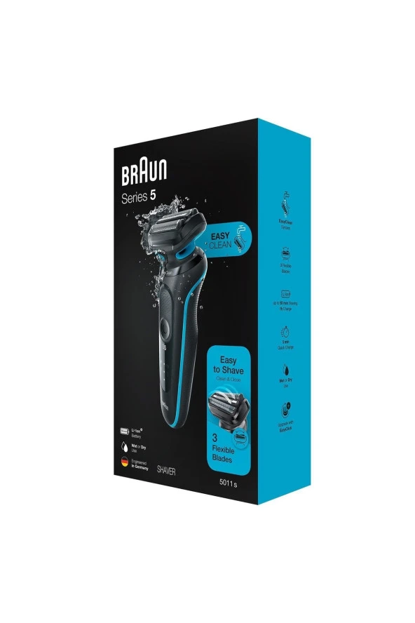 Braun Yeni Seri 5 M1000s Kablosuz Tıraş Makinesi, Autosense, Easyclean, Easyclick, Islak & Kuru - 6