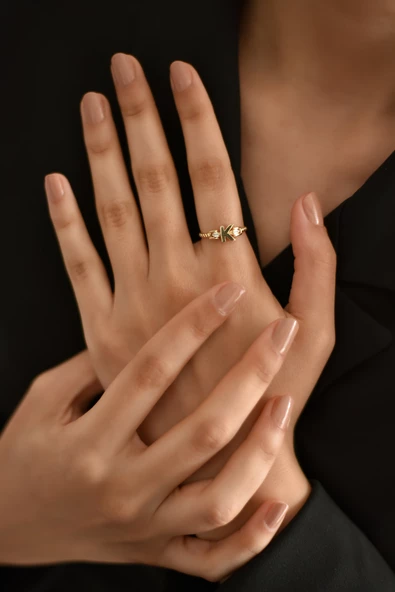 ÇG Yzk426 K Harfi Altın Yüzük - 3