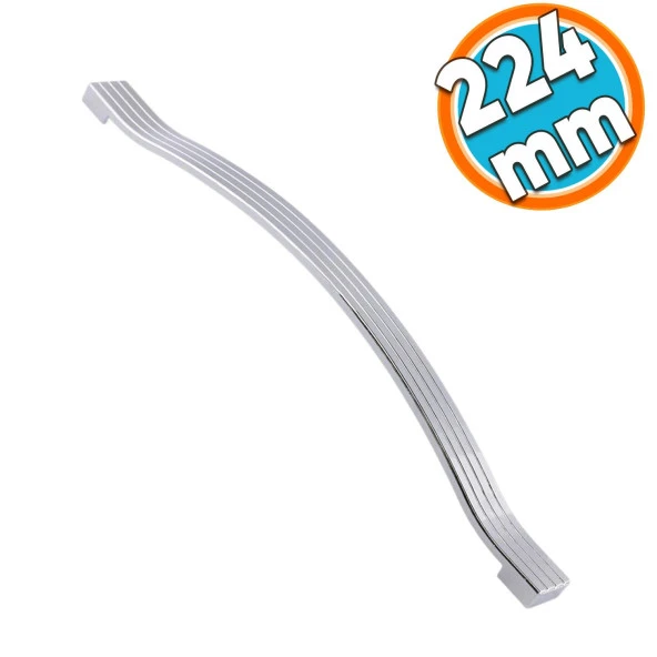 Mobilya Mutfak Dolabı Çekmece Dolap Kapak Kulbu Kulpu Krom 224 mm Metal Kulp