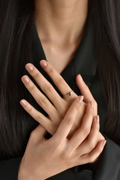 ÇG Yzk429 V Harfi Altın Yüzük - 2