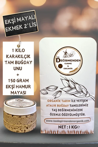 Taş Değirmenden Organik Organik Atalık Karakılçık Tam Buğday Unu - Siyez Ekşi Hamur Mayası ürün görseli