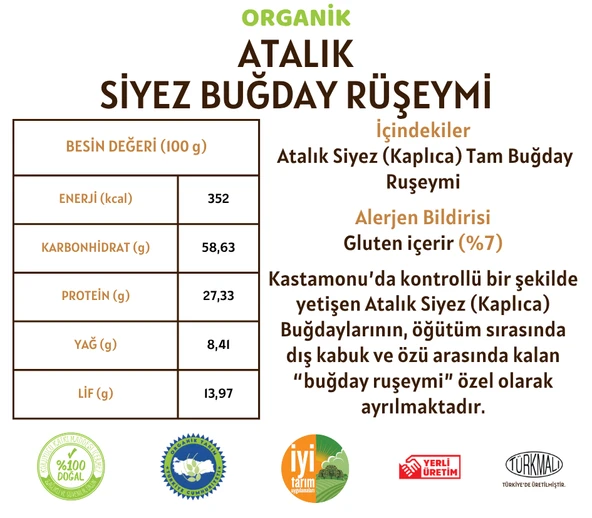 Taş Değirmenden Organik Atalık Siyez Buğday Ruşeymi - 300 Gram - Resim 2