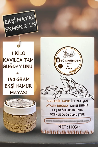 Taş Değirmenden Organik Atalık Kavılca Gernik Tam Buğday Unu - Siyez Ekşi Hamur Mayası ürün görseli 1