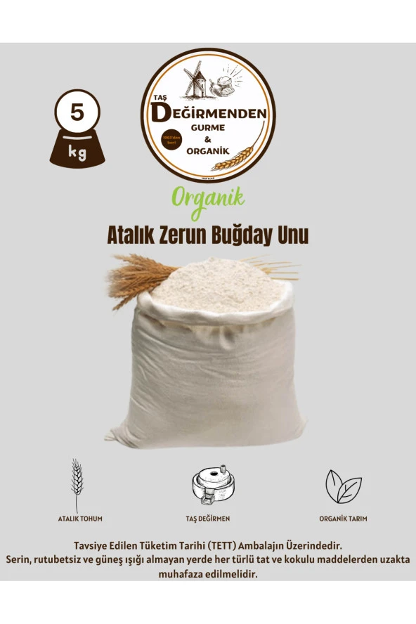 Organik Atalık Zerun Buğday Unu - 5 Kilo