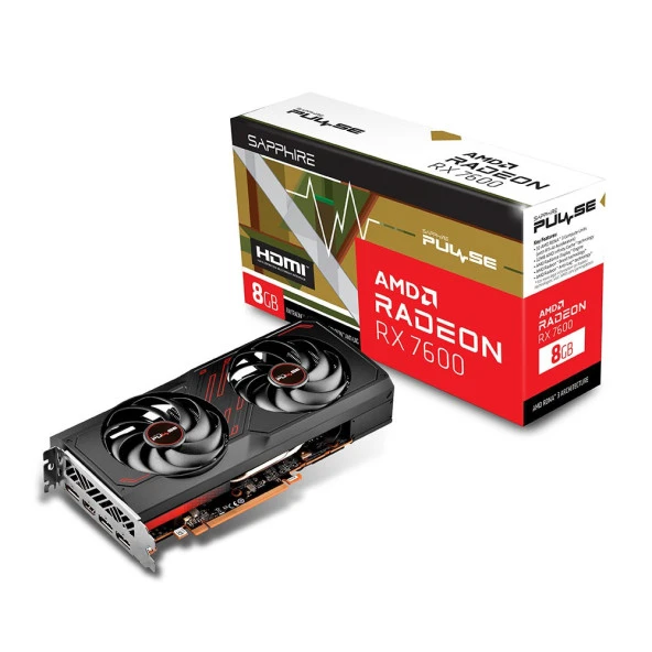 Sapphire PULSE AMD Radeon RX 7600 8GB GDDR6 AMD RDNA 3 128Bit DX12 AMD Ekran Kartı