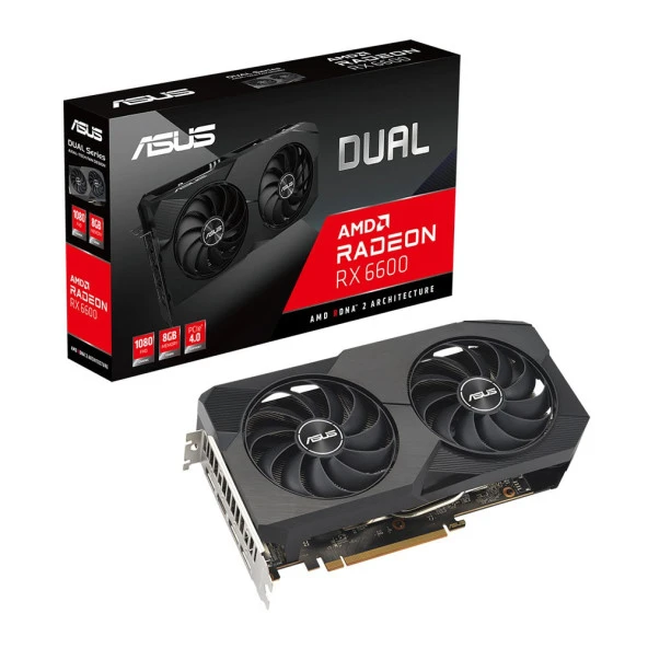 ASUS Radeon Dual RX 6600 8G V2 8GB GAMING GDDR6 128Bit AMD Ekran Kartı
