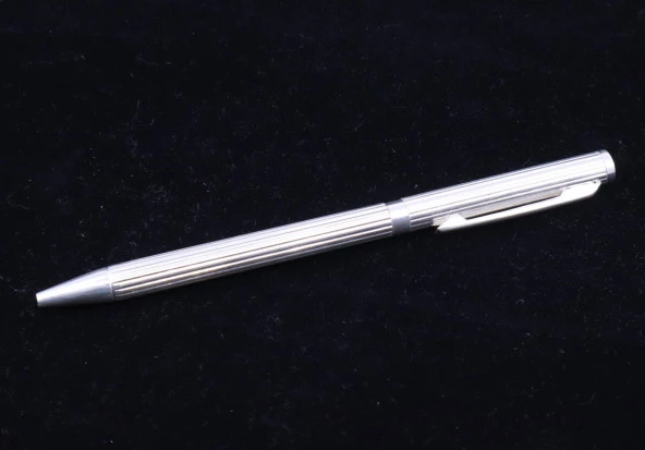 925 Ayar Gümüş Tükenmez Kalem Çizgili Dizayn - Resim 2