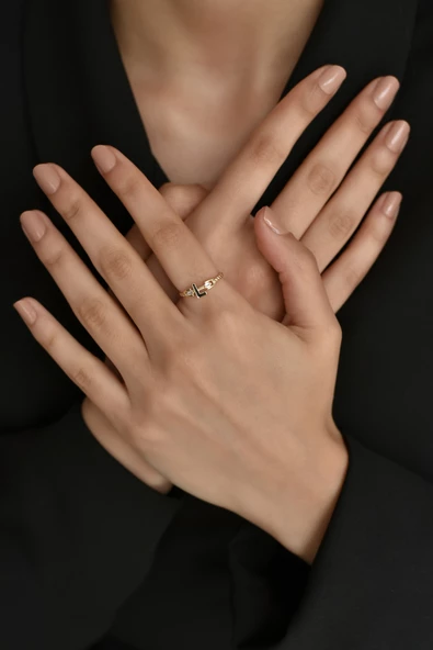 ÇG Yzk437 L Harfi Altın Yüzük - 3