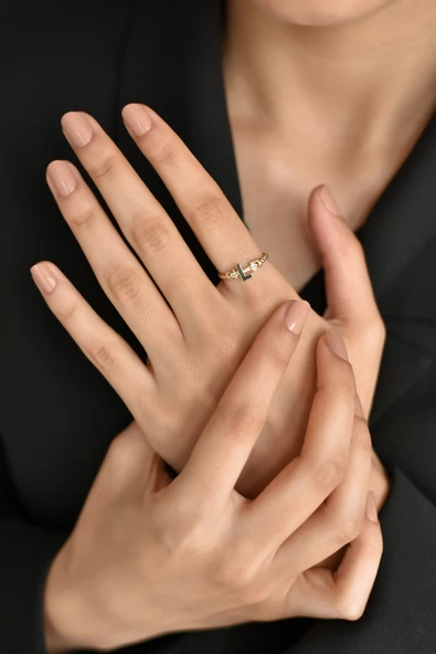 ÇG Yzk437 L Harfi Altın Yüzük - 2