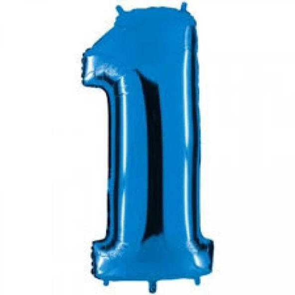 1 Rakam Mavi Folyo Balon 34 inç 80 cm