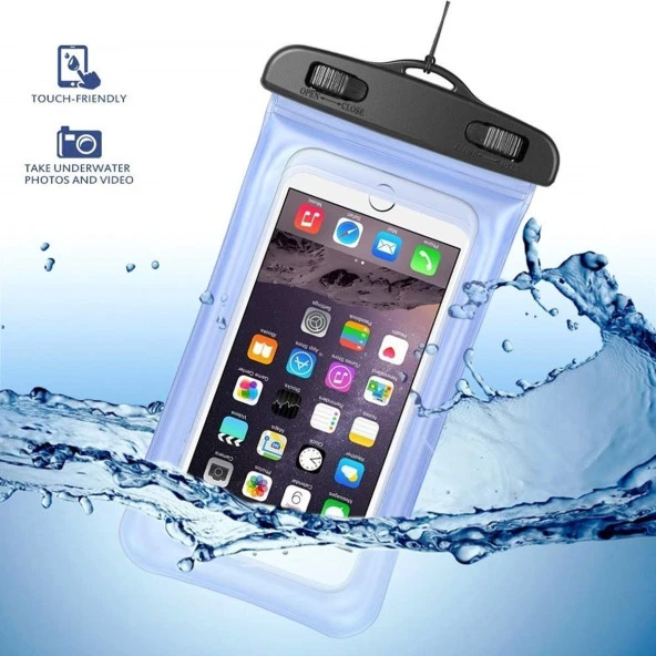 Ateştech Waterproof Bag Su Geçirmez Telefon Kılıfı Dalış Kılıfı Mavi - 3