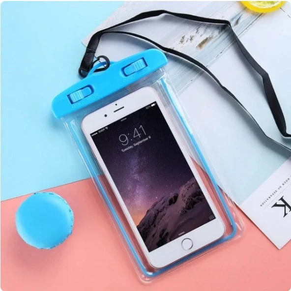 Ateştech Waterproof Bag Su Geçirmez Telefon Kılıfı Dalış Kılıfı Mavi - 6