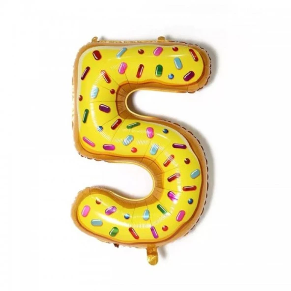 5 Rakam Desenli Folyo Balon 32 inc 72 cm