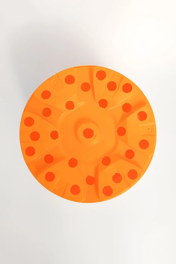 Dış mekan büyük saksı plastik 5 adet yuvarlak bahçe saksısı turuncu Tekpar 19 cm 3 litre - 3