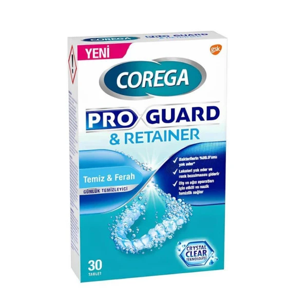 Corega Proguard & Retainer 30lu Temizleyici Tablet