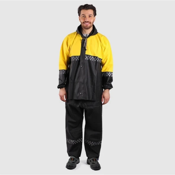 Yağmurluk Takım Damalı Reflektörlü - Resim 3