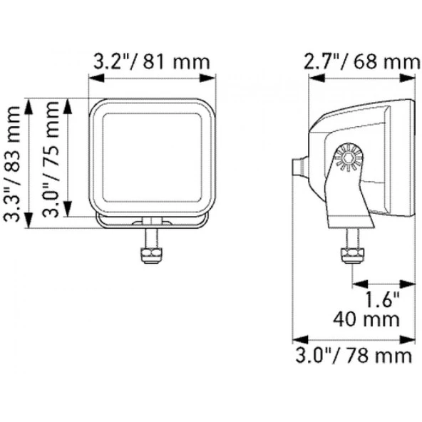 Hella Off-Road Led Lamba 12V-24V 81MM Hareketli Montaj 1FA358176-821 - 3