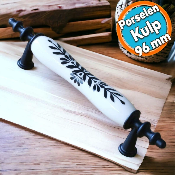Porselen Beyaz Siyah 96 mm Kulplar Mobilya Mutfak Dolabı Çekmece Dolap Kapak Kulpu Kulbu ürün görseli 1