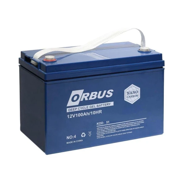 Orbus 12V 100 Amper Derin Döngü Karbon Jel Akü